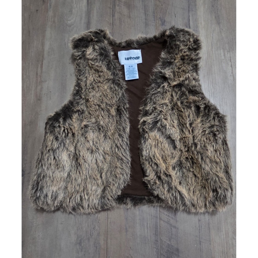 Uproar Girls Medium (10-12) Brown Faux Fur Designer Stylish Vest